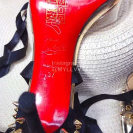 Christain Louboutin Spring Summer New Sheepskin High Heel Sandals For Women Silver