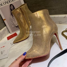 Christain Louboutin New Gold Calf High Heeled Boots For Women 