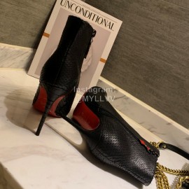 Christain Louboutin Black New Calf High Heeled Boots For Women 