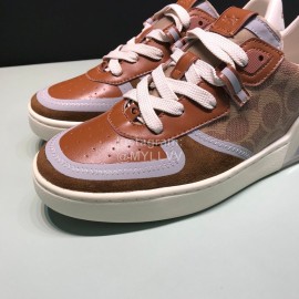 Coach Fashion Leather Suede Sneakers For Men Brown