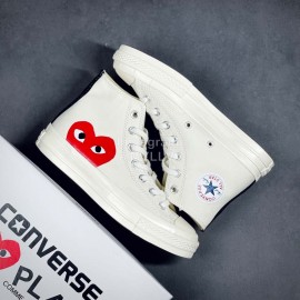 Converse Cdg Play Casual High Sport Canvas Shoes White
