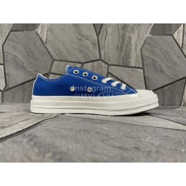 Converse Cdg Comme Des Garons Play Casual Canvas Shoes Blue