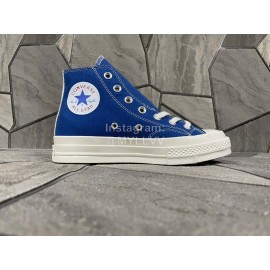 Converse Cdg Comme Des Garons Play Casual High Sport Canvas Shoes Blue