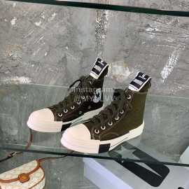 Converse Rickowens Casual High Sport Canvas Shoes Coffee