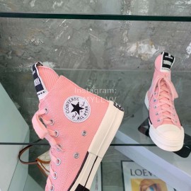 Converse Rickowens Casual High Sport Canvas Shoes Pink