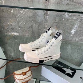 Converse Rickowens Square Head Casual High Sport Canvas Shoes White