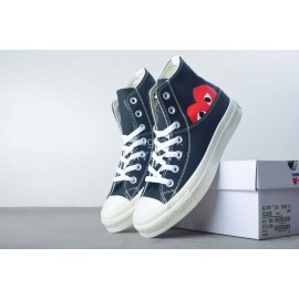 Converse Cdg Casual High Top Canvas Shoes For Men And Women Black