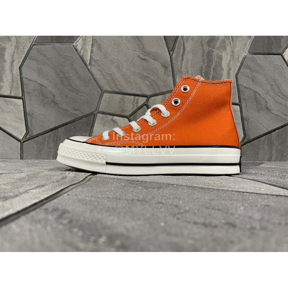 Converse All Star 1970s High Top Canvas Shoes Orange 