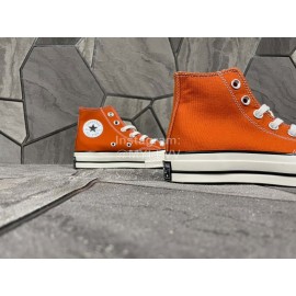 Converse All Star 1970s High Top Canvas Shoes Orange 