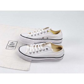Converse All Star Lift Thick Soled Canvas Shoes White