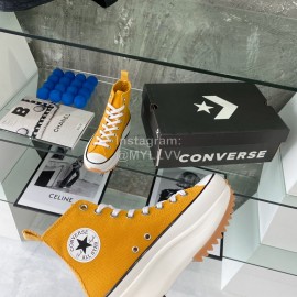 Converse Runstar Thick Soled High Top Shoes For Men And Women Orange