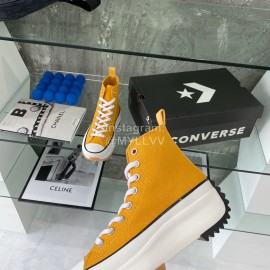 Converse Runstar Thick Soled High Top Shoes For Men And Women Orange