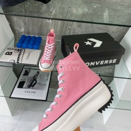 Converse Runstar Thick Soled High Top Shoes For Men And Women Pink