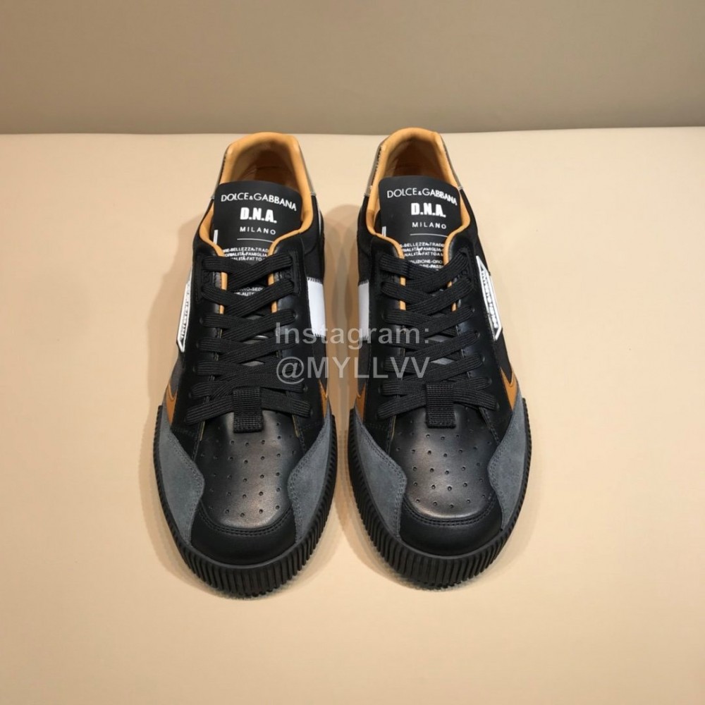 DG Autumn Winter Leather Casual Sneakers For Men Black