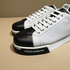 DG Autumn Winter Leather Casual Sneakers For Men White