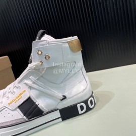 DG Calf Leather High Top Casual Sneakers For Men Gold