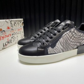 DG Printed Canvas Leather Casual Sneakers For Men Black