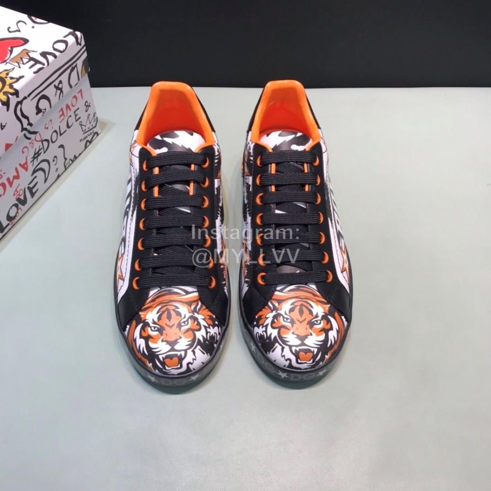 DG Printed Leather Casual Sneakers For Men 