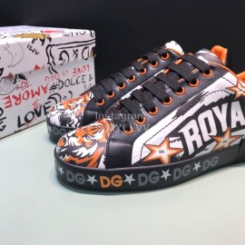DG Printed Leather Casual Sneakers For Men 