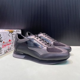 DG Silk Cowhide Casual Sneakers For Men Dark Gray
