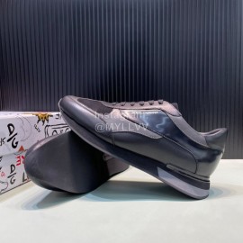 DG Silk Cowhide Casual Sneakers For Men Dark Gray