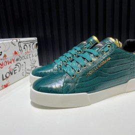 DG Alligator Calf Leather Fashion Sneakers For Men Green