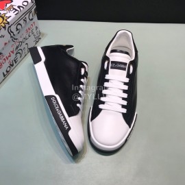 DG Color Matching Cowhide Casual Sneakers For Men Black