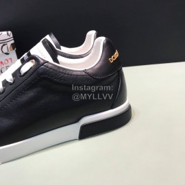 DG Color Matching Cowhide Casual Sneakers For Men Black