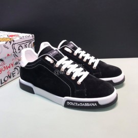 DG Black Cowhide Casual Sneakers For Men