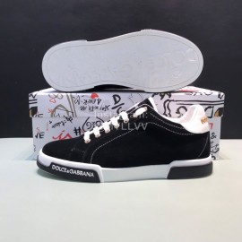 DG Black Cowhide Casual Sneakers For Men