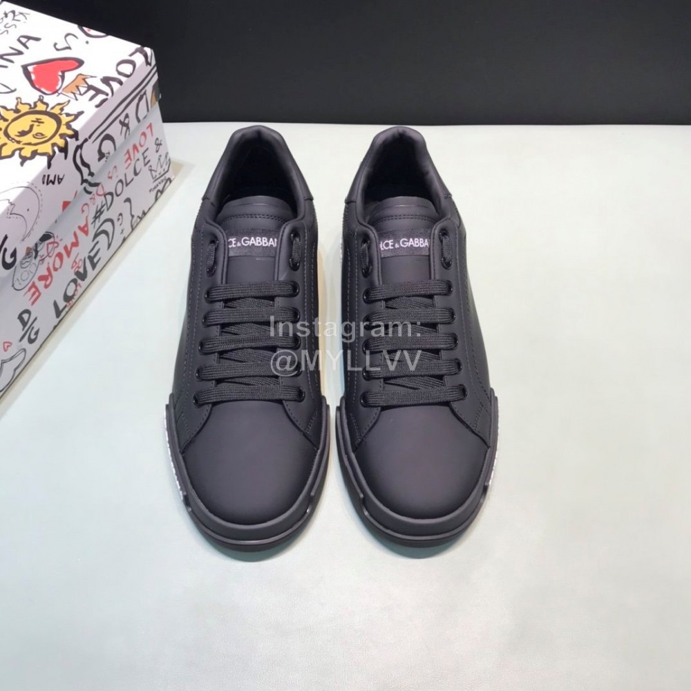 DG Fashion Black Cowhide Casual Sneakers For Men