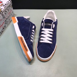 DG Fashion Cowhide Casual Sneakers For Men Navy