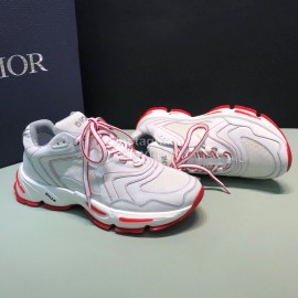 Dior Calf Leather Mesh Sneakers For Men And Women Red