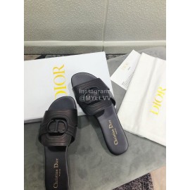 Dior Black Letter Logo Slippers 