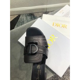 Dior Black Letter Logo High Heeled Slippers