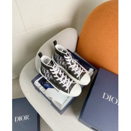 Dior Black Logo Printed Canvas Shoes