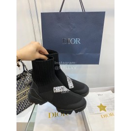 Dior Autumn Winter Elastic Socks Casual Shoes Black