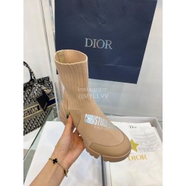 Dior Autumn Winter Elastic Socks Casual Shoes Khaki