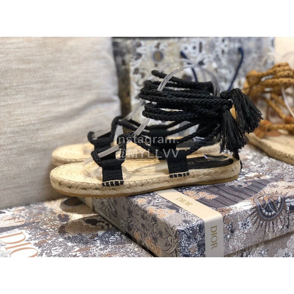 Dior Woven Sandals For Women Black