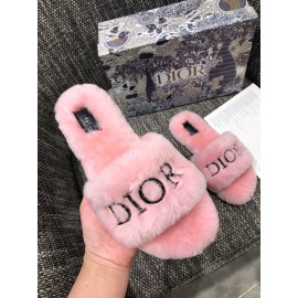 Dior Winter Pink Wool Slippers