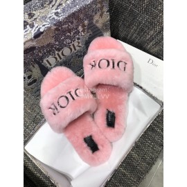 Dior Winter Pink Wool Slippers