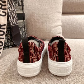 Dior Classic Print Casual Shoes Wine Red