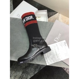 Dior Winter New Knitted Elastic Boots Red