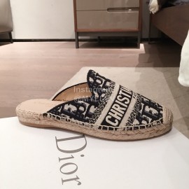 Dior Black Embroidered Sandals