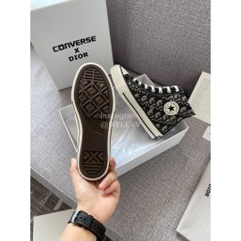 Dior Co Branded Converse High Top Canvas Shoes Black