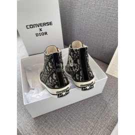 Dior Co Branded Converse High Top Canvas Shoes Black