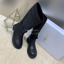 Dior Black Leather High Boots
