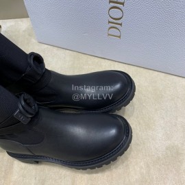 Dior Black Leather High Boots
