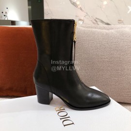 Dior Black Leather High Heels Boots