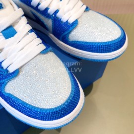 Dior Co Branded Aj Diamond Sneakers For Women Blue